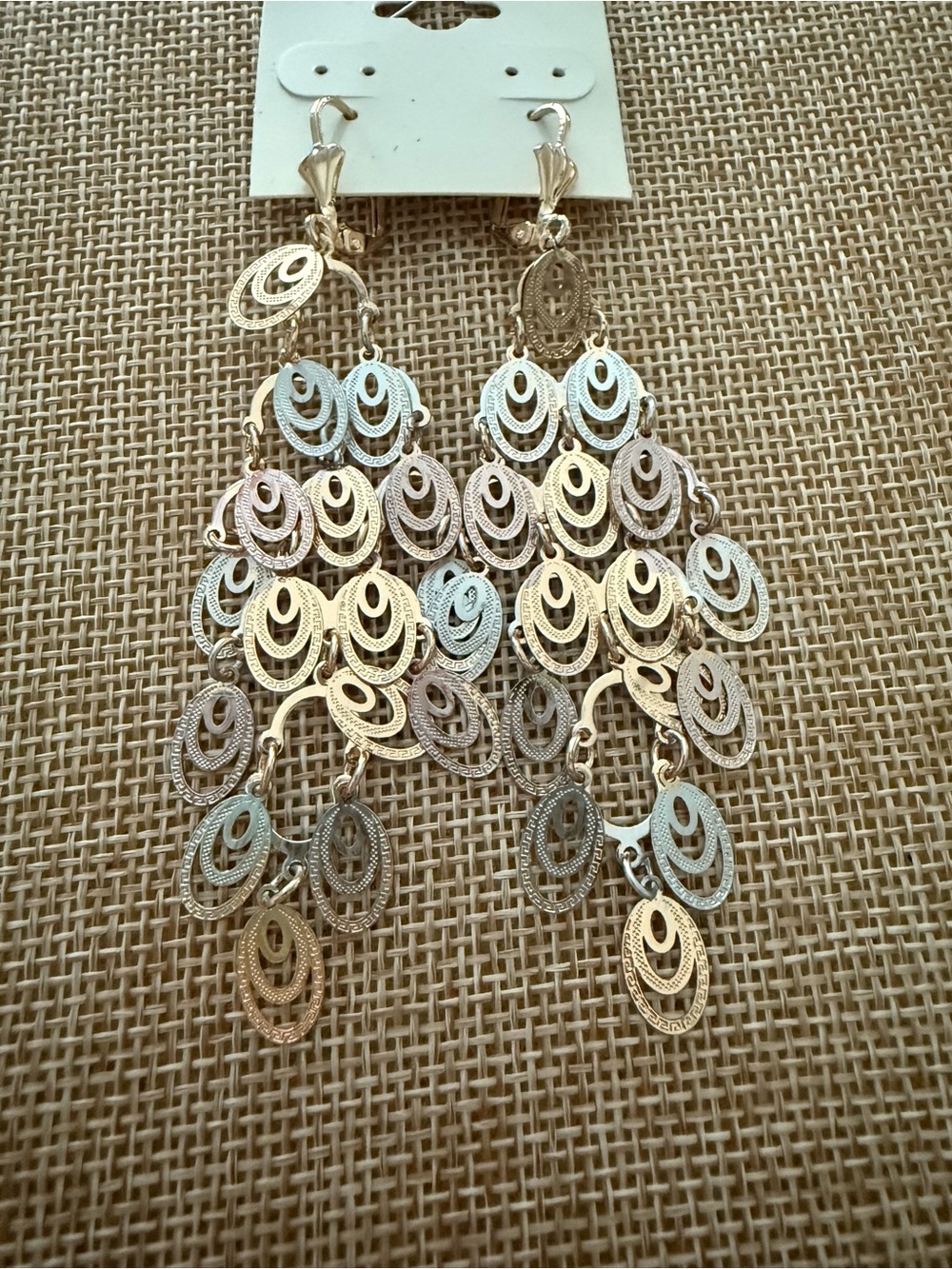 Gold Tone Multi-Dangle Statement Earrings